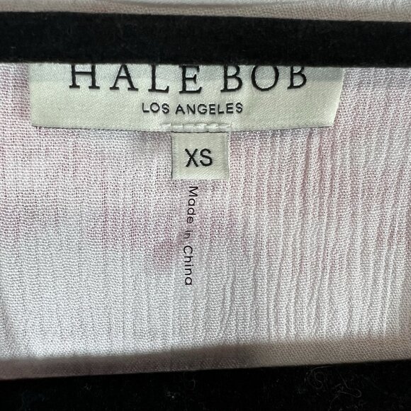 Hale Bob Mimi Embroidered Crepe Top XS White Pink Boho Hippie Floral - Picture 5 of 10